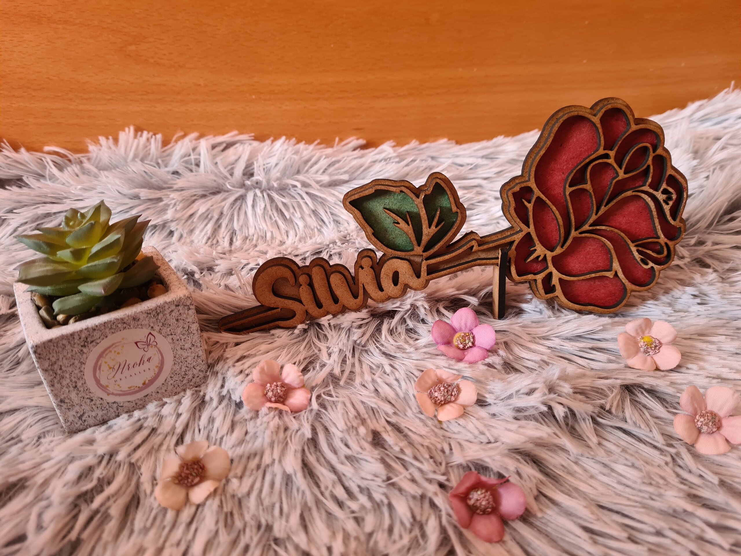 Flor de Madera Personalizada - 2