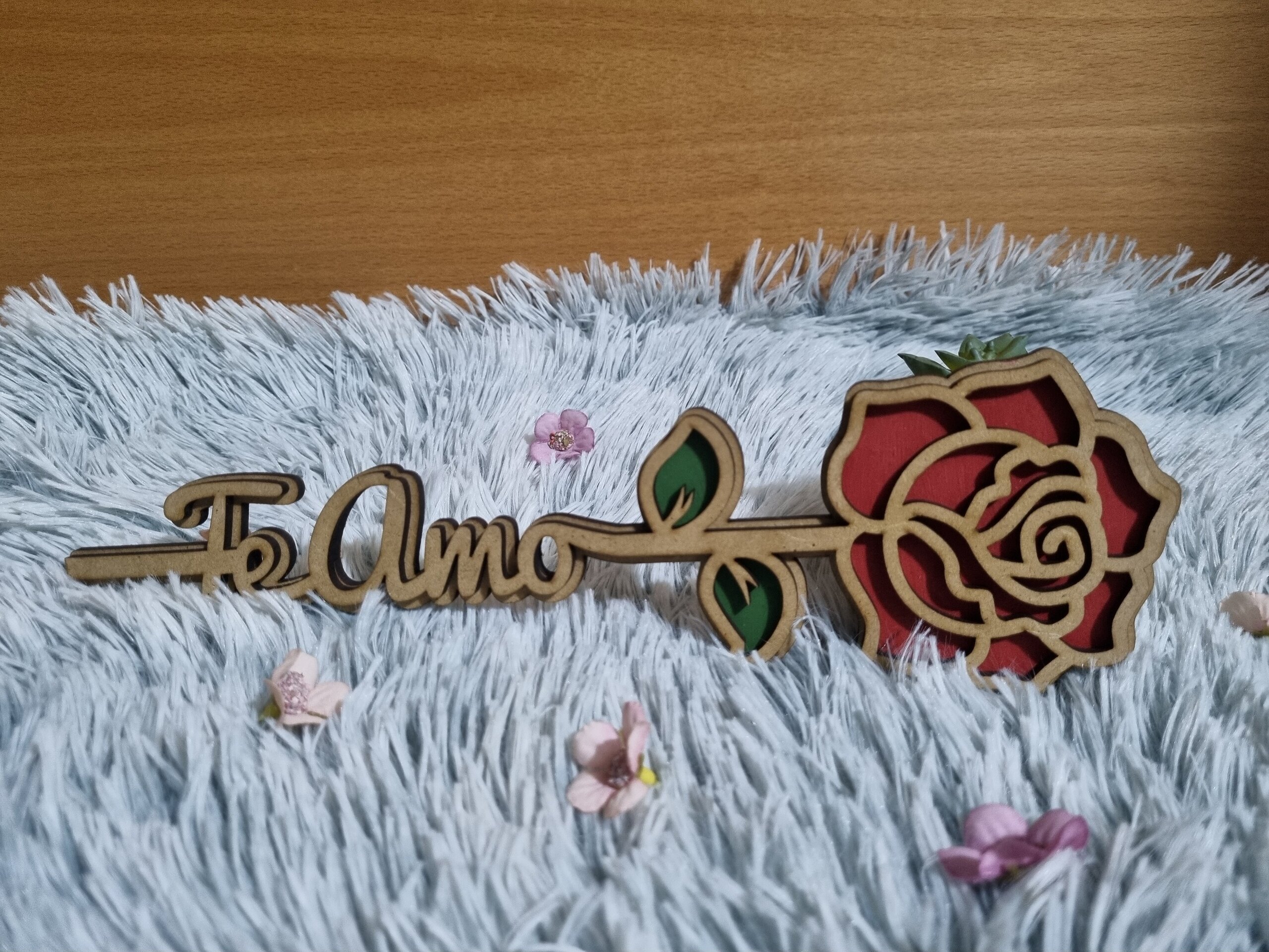 Flor de madera Te Amo - 2