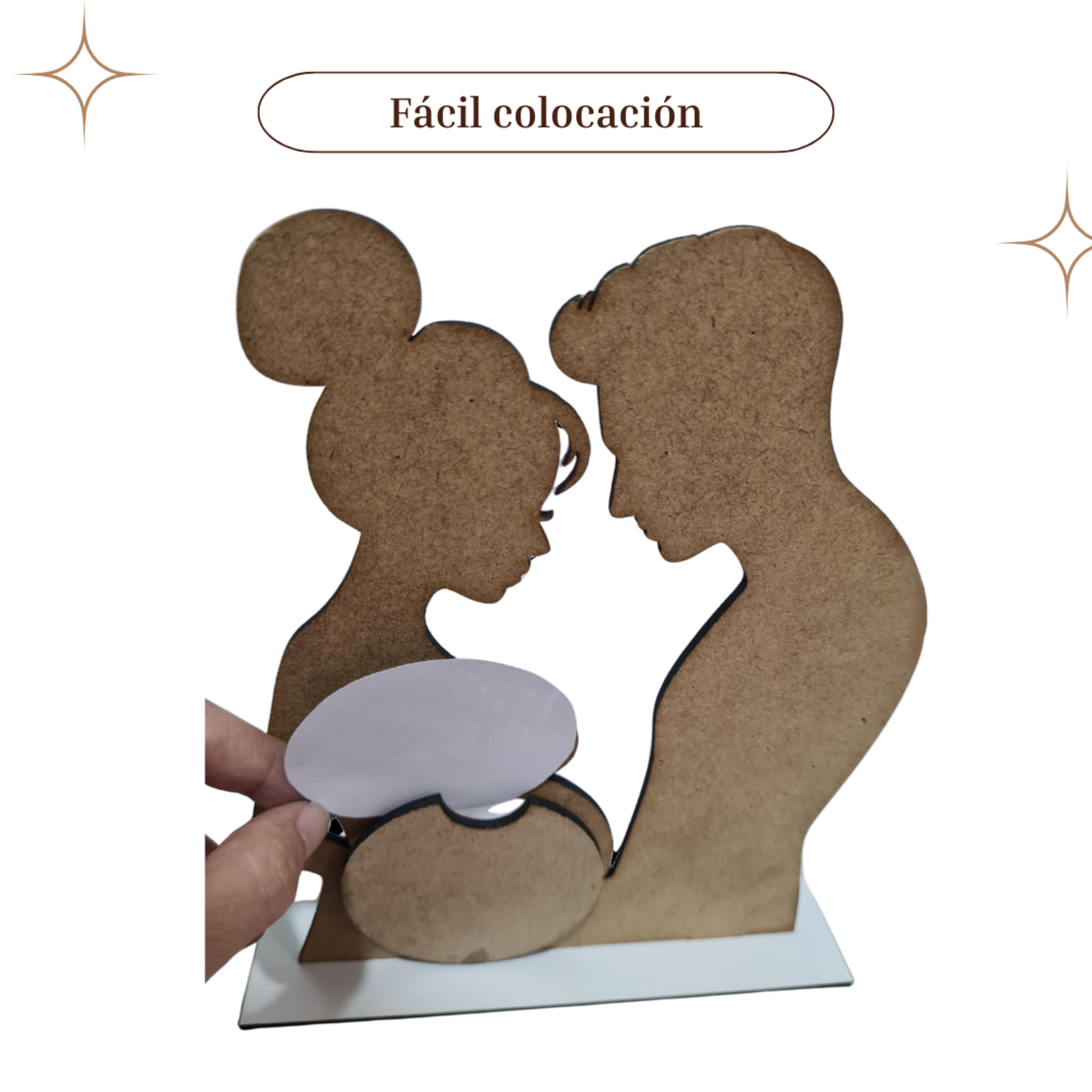 Marco con Silueta de Pareja para Ecografía del Bebé - 5