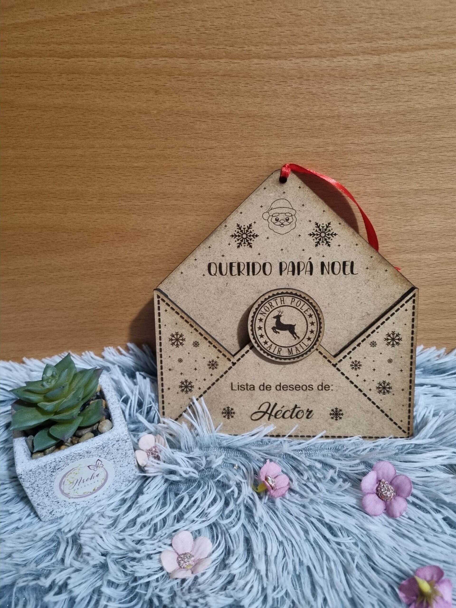 Sobre de Madera Personalizado para Cartas a Papá Noel o Reyes Magos - 3