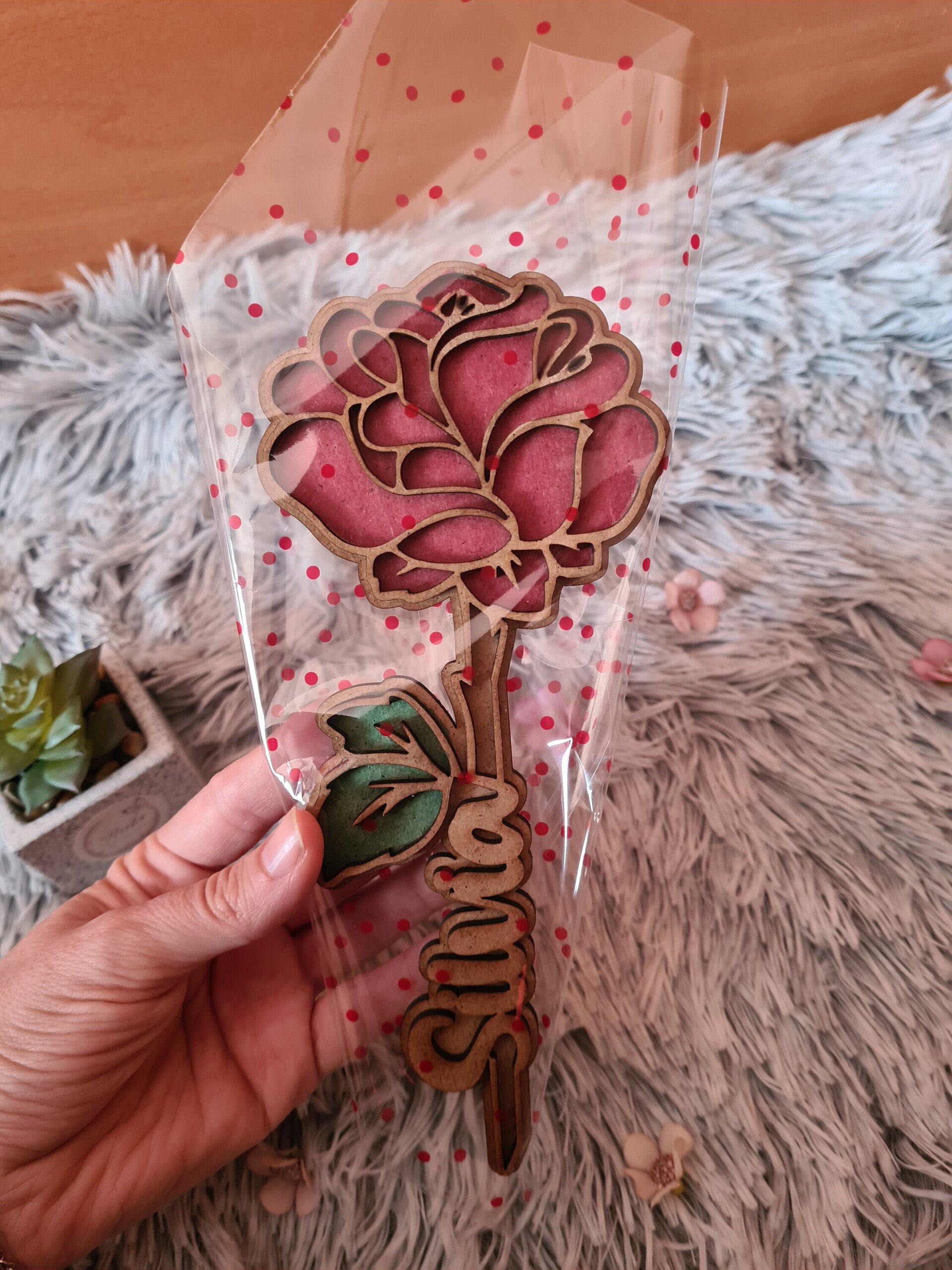 Flor de Madera Personalizada - 6