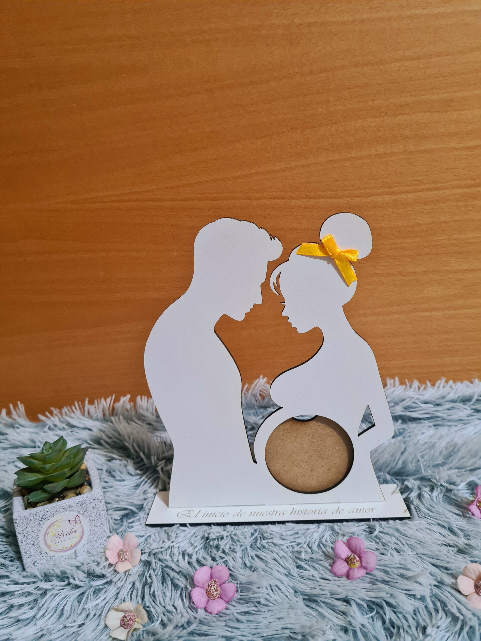 Marco con Silueta de Pareja para Ecografía del Bebé - 3