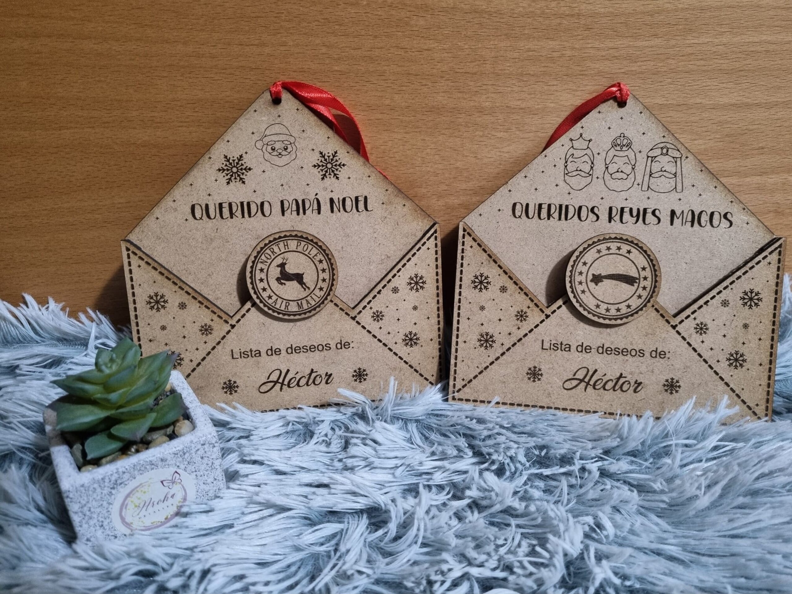 Sobre de Madera Personalizado para Cartas a Papá Noel o Reyes Magos - 6