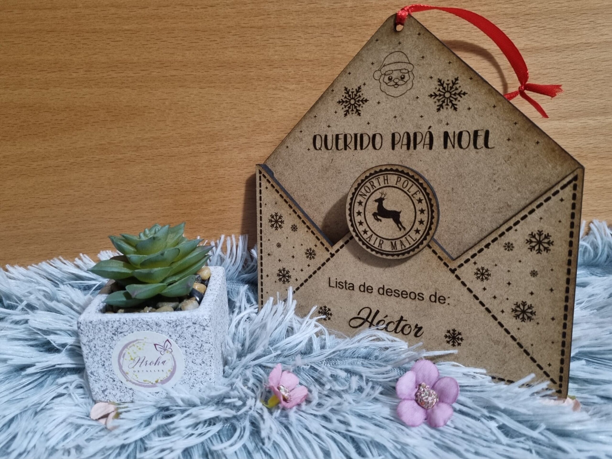 Sobre de Madera Personalizado para Cartas a Papá Noel o Reyes Magos - 4