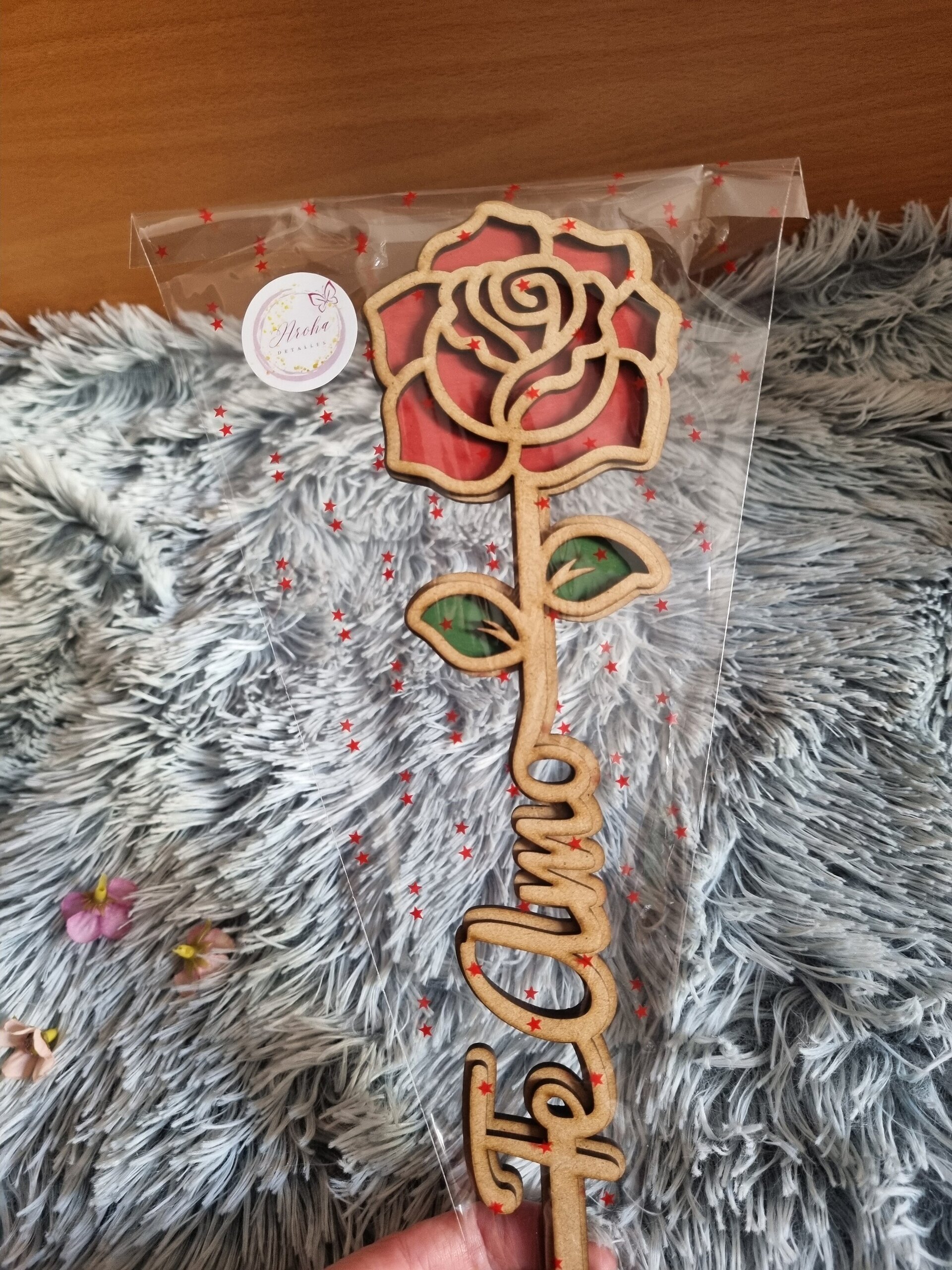 Flor de madera Te Amo - 4