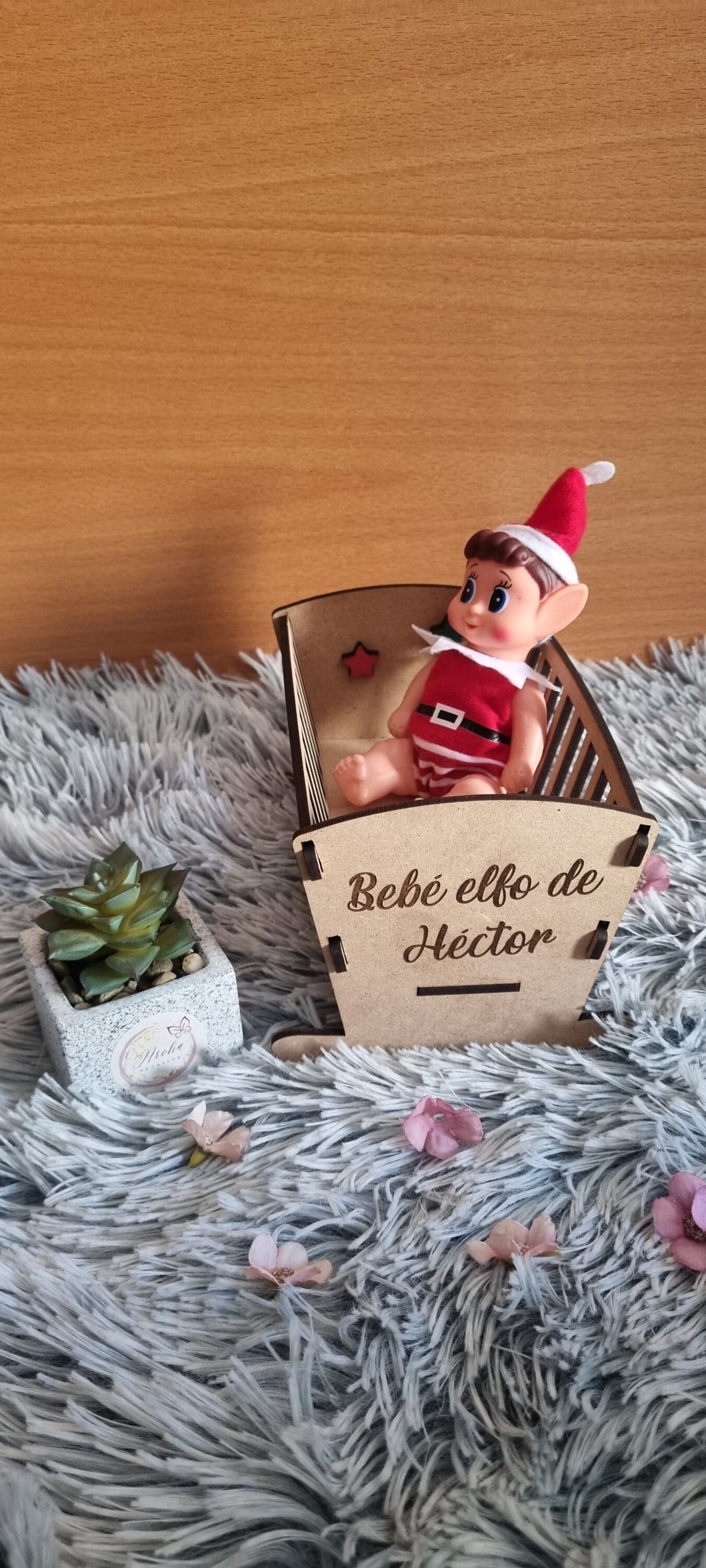 Pack Elfo o Elfa Bebé con cuna personalizada y certificado de adopción - 8