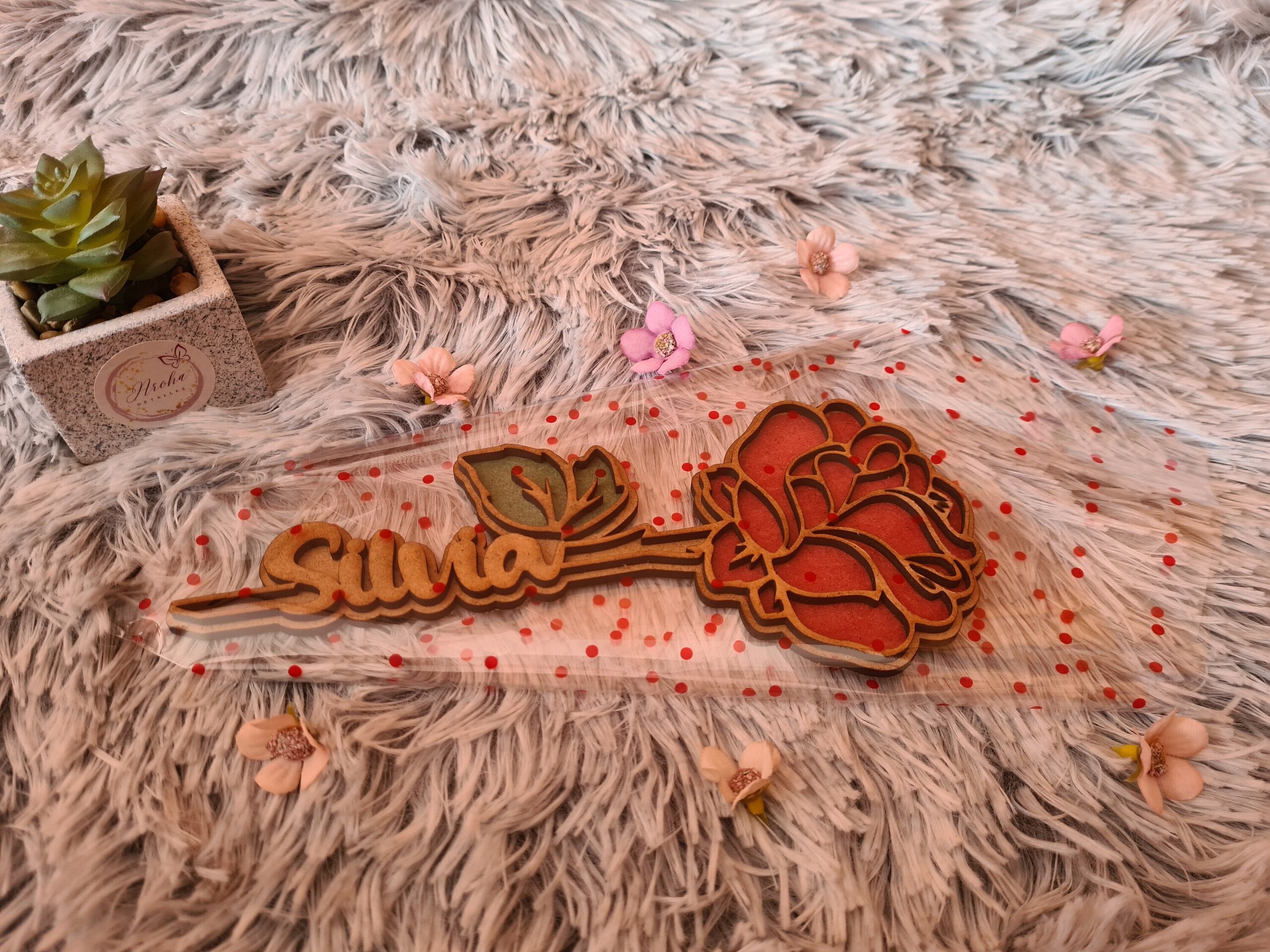 Flor de Madera Personalizada - 5