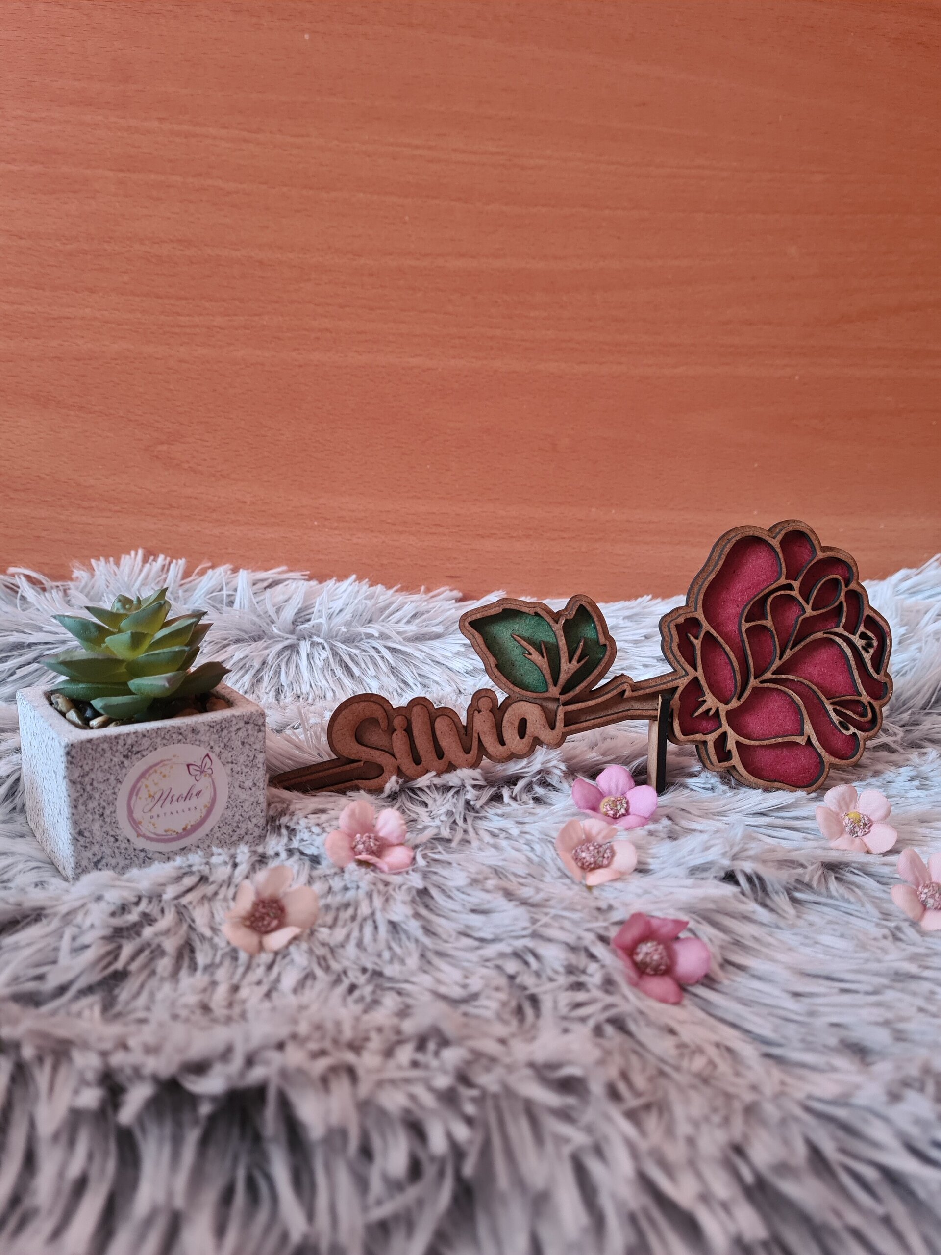 Flor de Madera Personalizada - 4