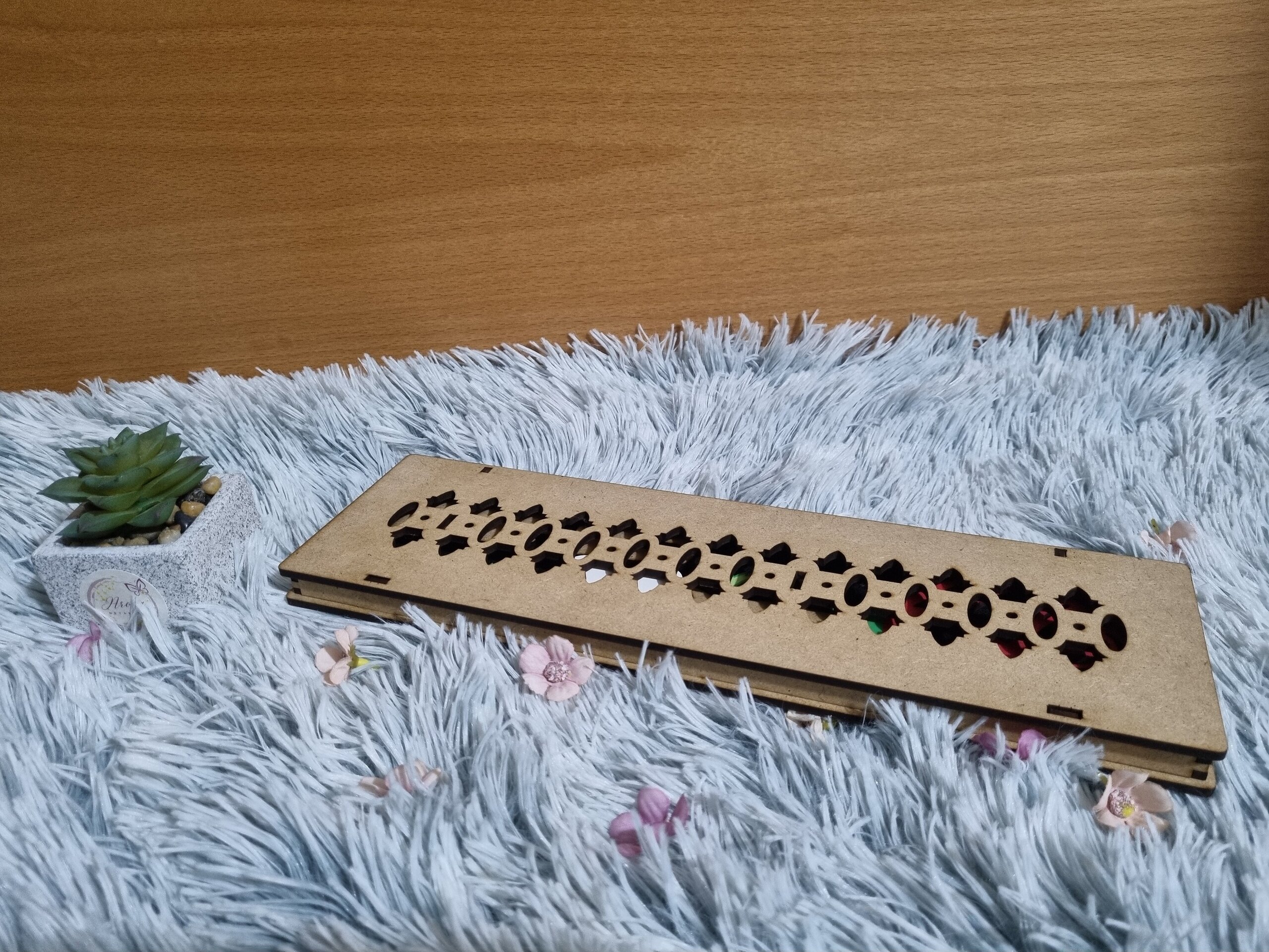 Rosa de madera con caja - 5